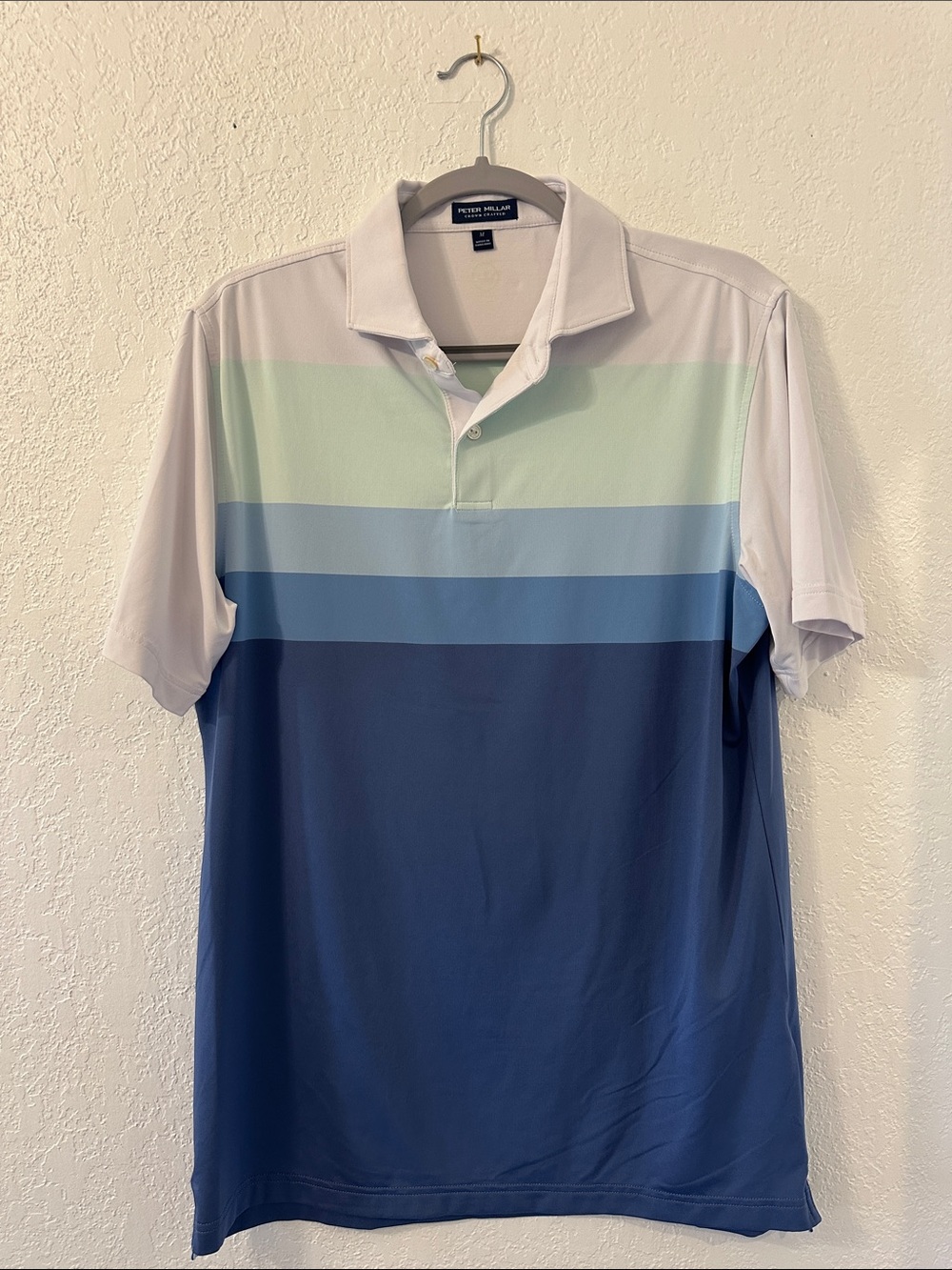 Peter Millar Gradient Blue Stripe Performance Polo